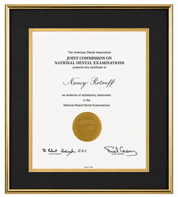 Joint commission on national dental examinations Dr. Nancy Rotroff